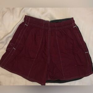 Red & black rugby shorts